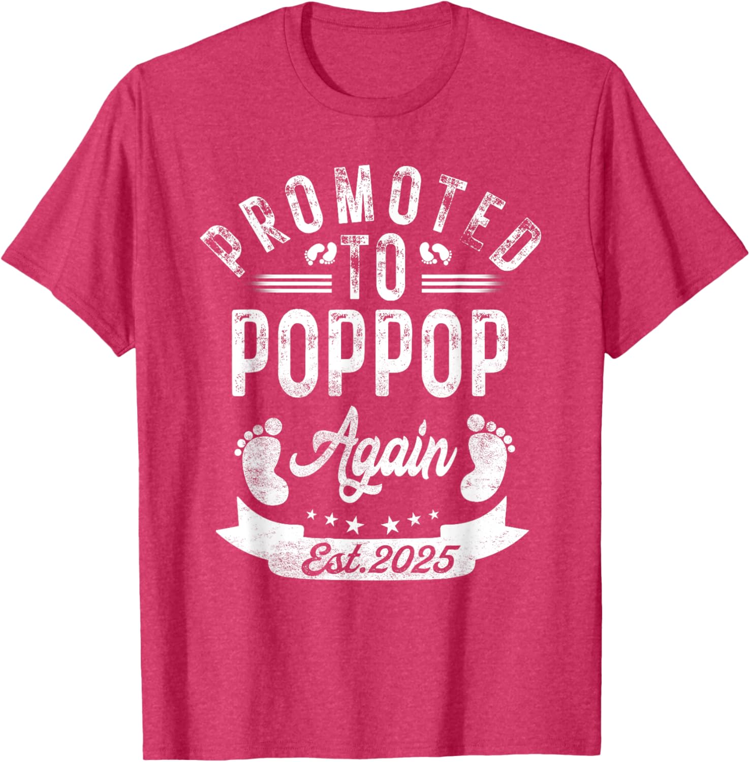 Promoted To Poppop Again EST 2025 Cute Pregnancy Announcement T-Shirt - 23