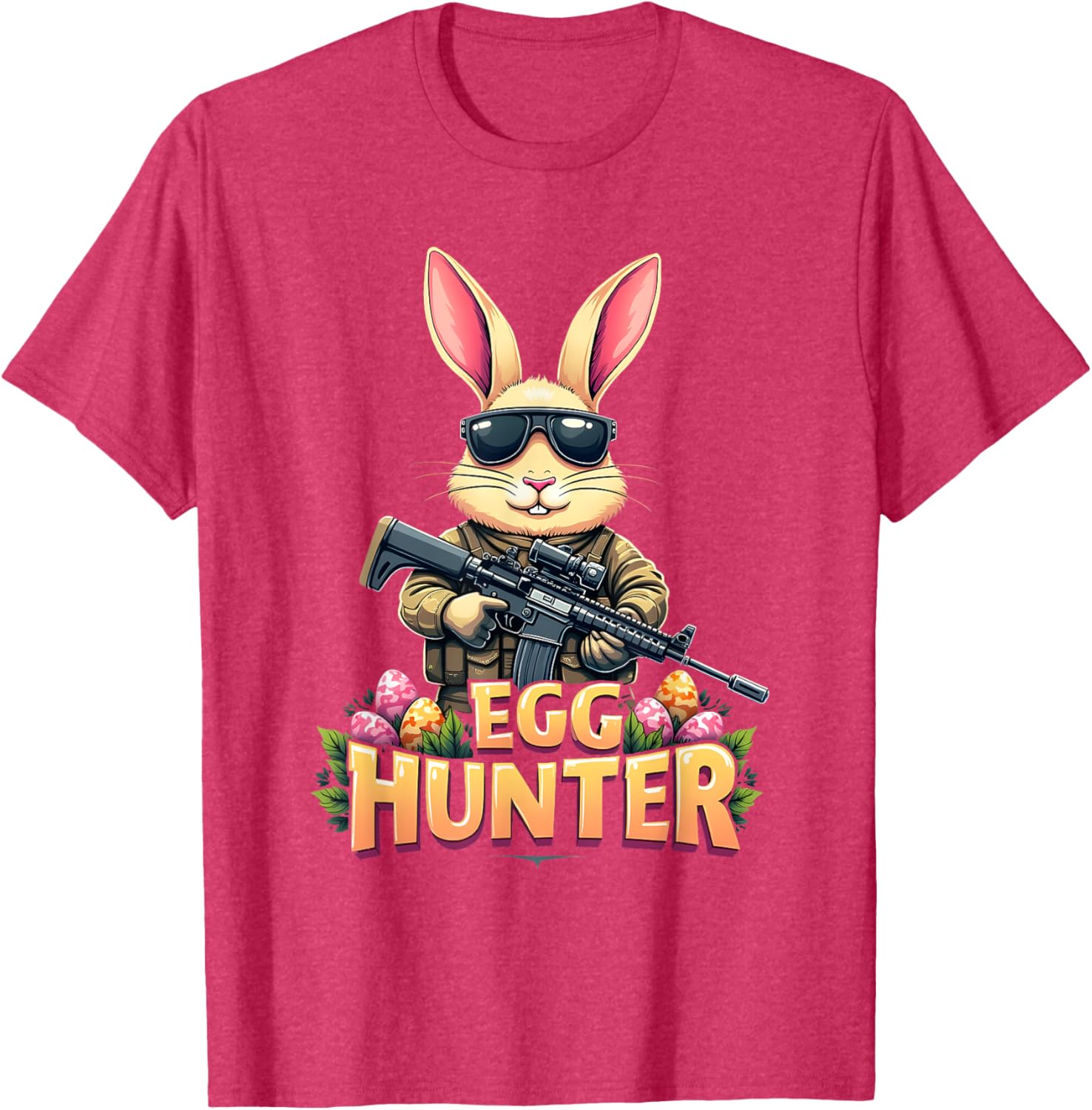 Cute Easter Egg Hunter Boys T-Shirt Featuring Deer Bunny Design - 4