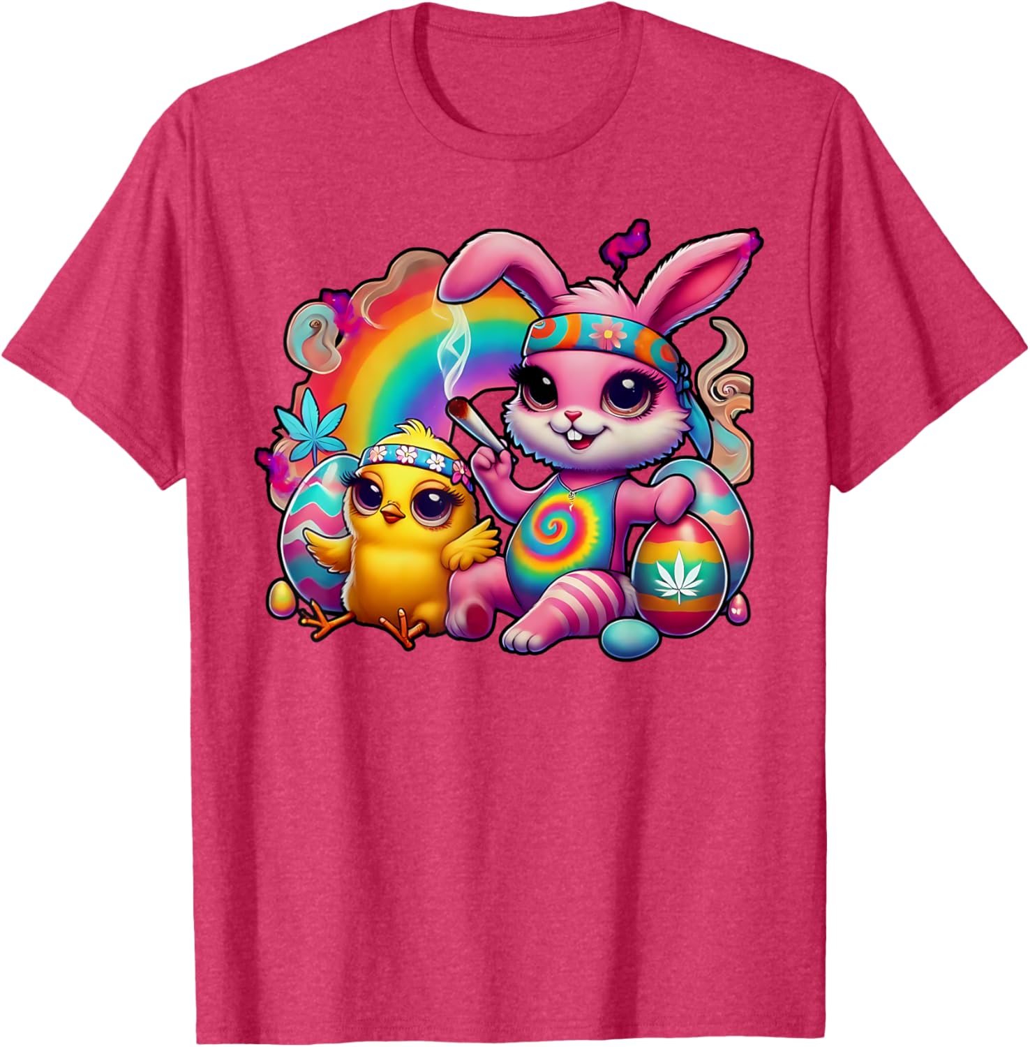 Stoned Easter Bunny Chick T-Shirt for Cannabis Lovers and Fun Celebrations - 26