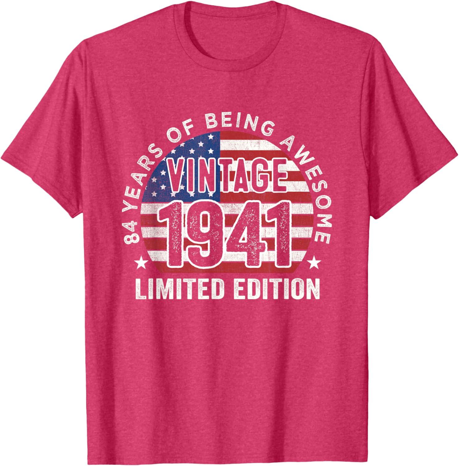 Vintage 1941 84th Birthday T-Shirt for Men with USA Flag Design - 6