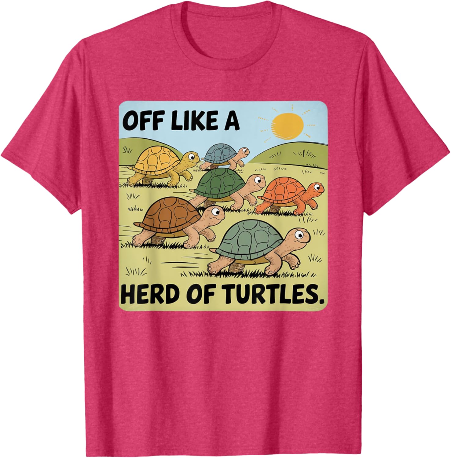 Funny Turtle Saying Off Like a Herd of Turtles Vintage T-Shirt - 4