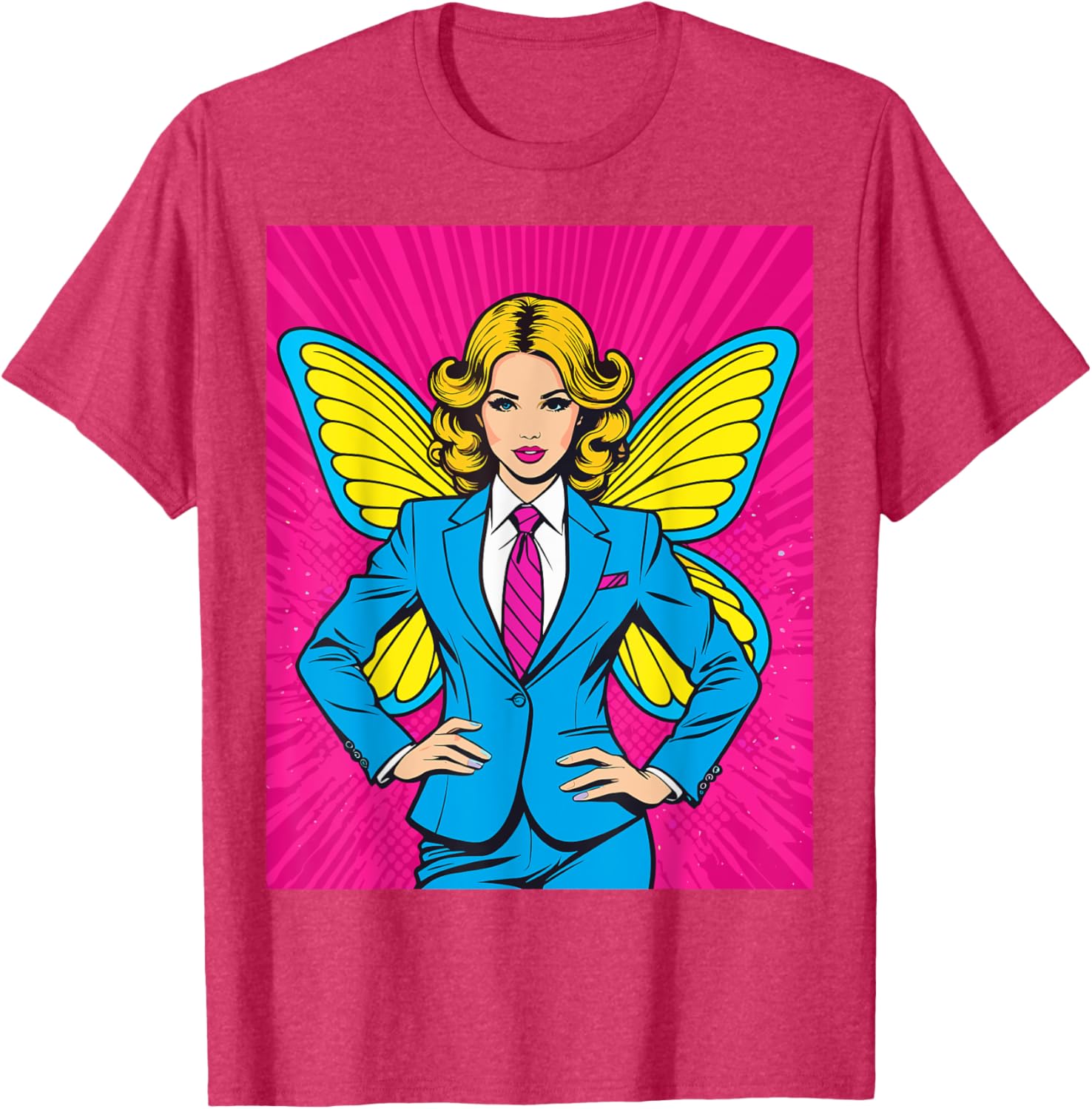 Pop Art Fairy in Business Suit T-Shirt for Stylish Casual Wear - 23