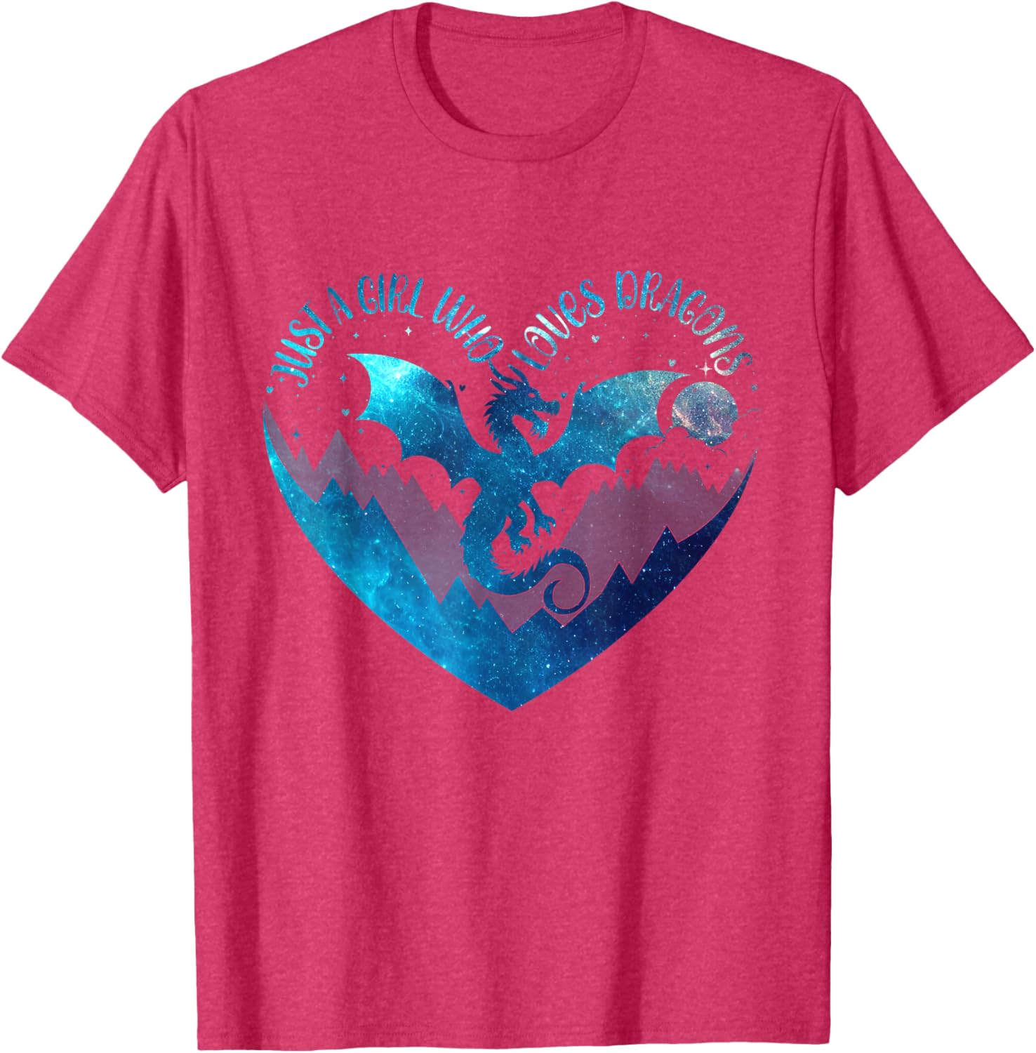 Cute Dragon Lover T-Shirt for Girls with Heart Design, Perfect Gift - 5