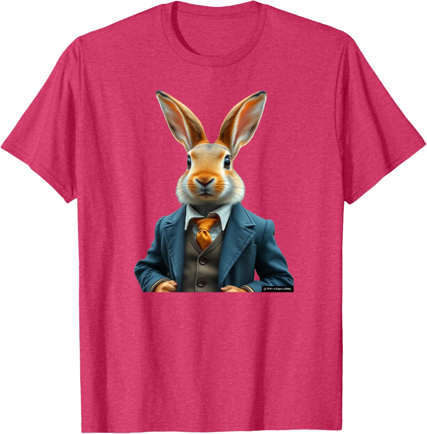 Vintage Easter Bunny T-Shirt with Rabbit in a Suit for Wild Hunters - 1