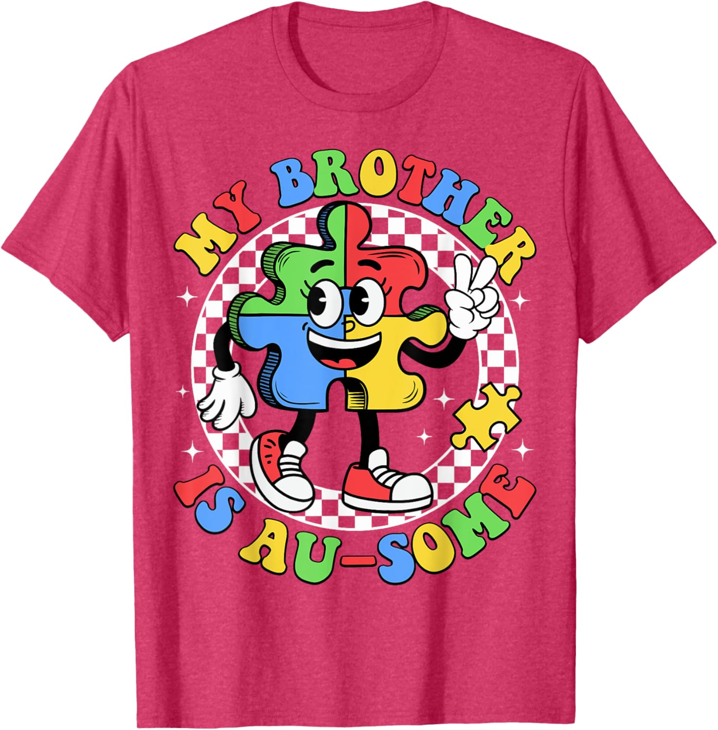 Retro Awesome Sister T-Shirt for Autism Awareness, Fun and Stylish Design - 14