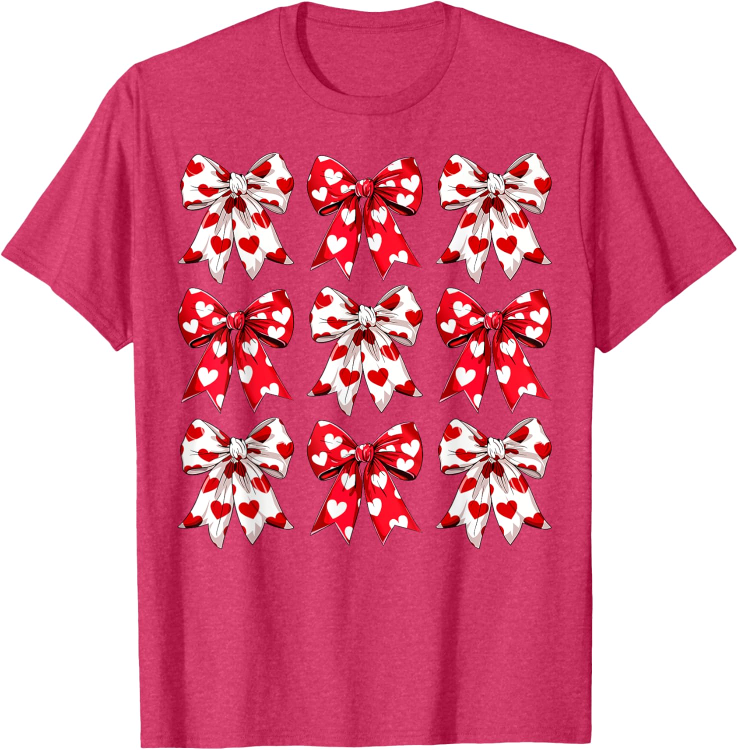 Valentine's Day Heart Bow T-Shirt for Women, Girls, Kids & Toddlers - 18