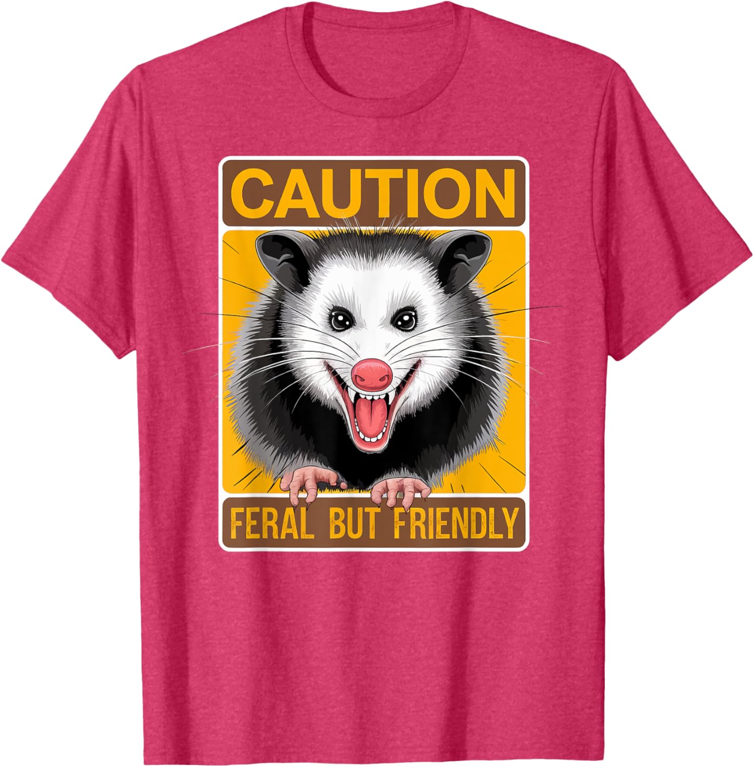 Caution Feral But Friendly Opossum T-Shirt for Animal Lovers - 14