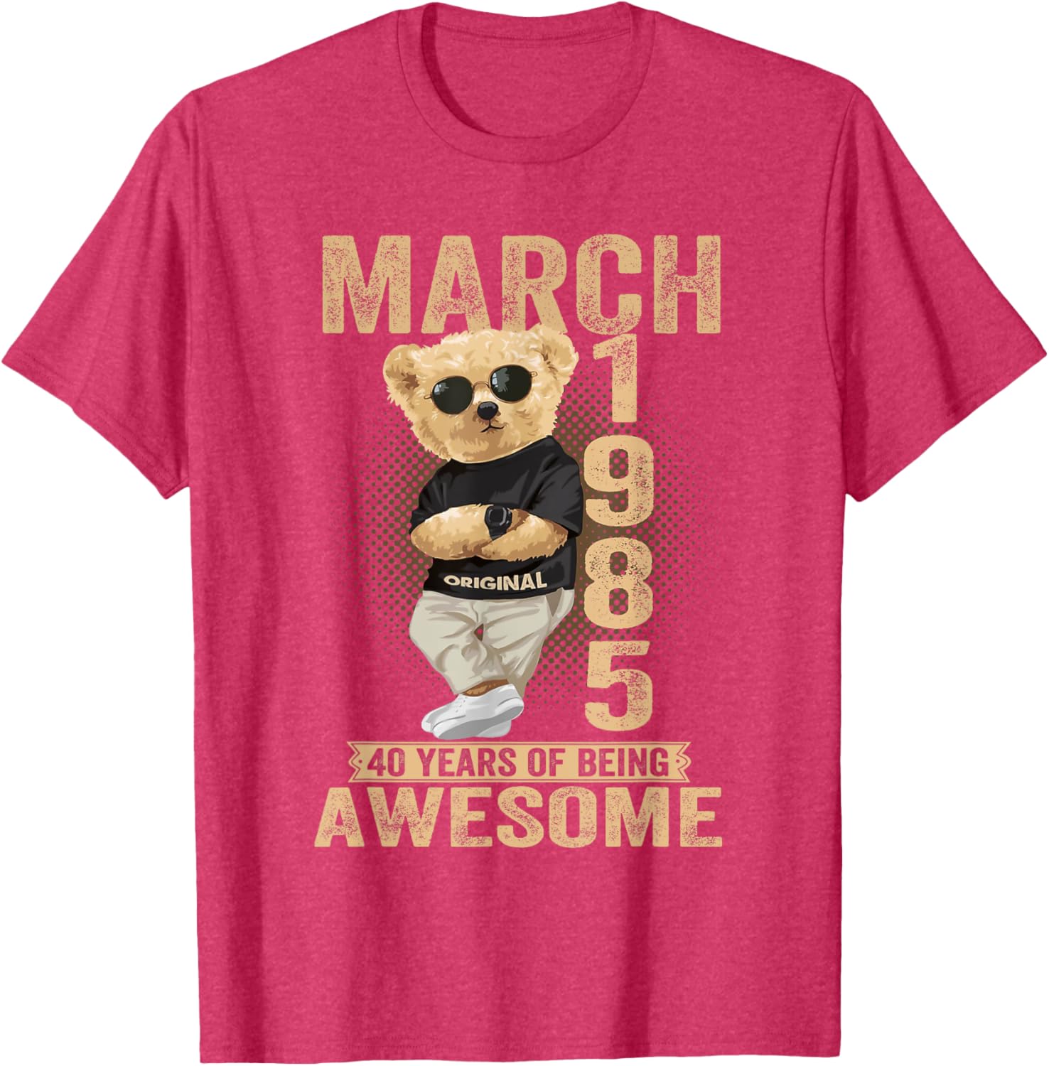 Awesome Teddy Bear T-Shirt for 40th Birthday Celebrations 1985 Design - 26
