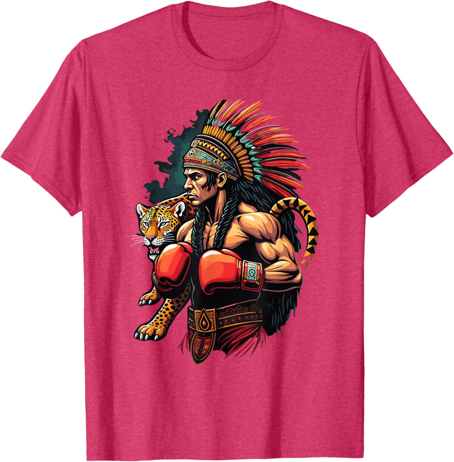 Inca Warrior Jaguar Spirit T-Shirt for Mexican Boxing Fans - 29