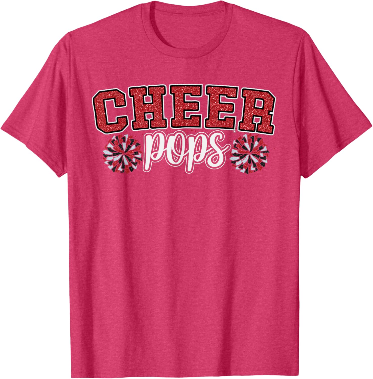 Cheer Grandpa My Favorite Cheerleader Calls Me Pops Red T-Shirt for Dads - 7