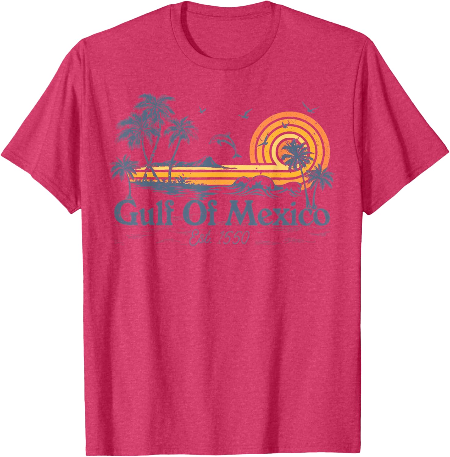 Gulf Of Mexico 1550 Vintage Mexican Flag Beach T-Shirt for Fun Days - 17