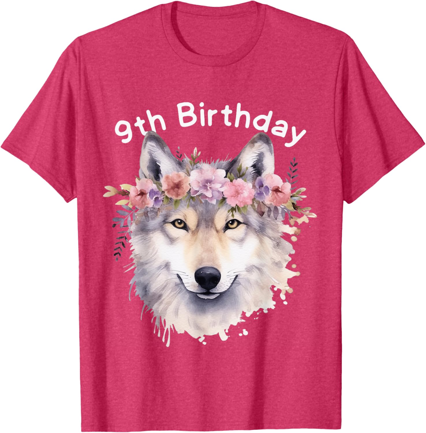 9th Birthday Wolf Pack T-Shirt for Girls - Cute Wolves Party Tee - 10