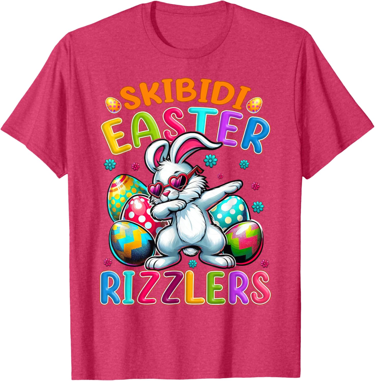 Dabbing Bunny Skibidi Easter Rizzlers T-Shirt for Gen Alpha Style - 2