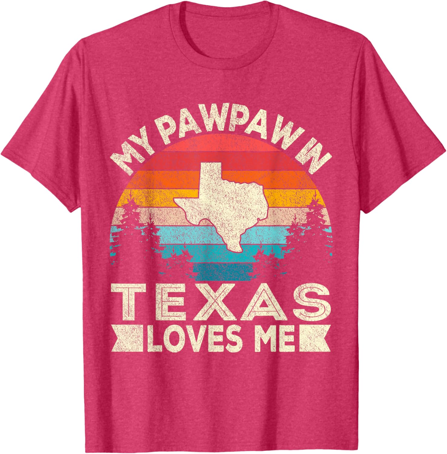 My PawPaw In Texas Loves Me Retro Grandpa T-Shirt for Proud Grandchildren - 23