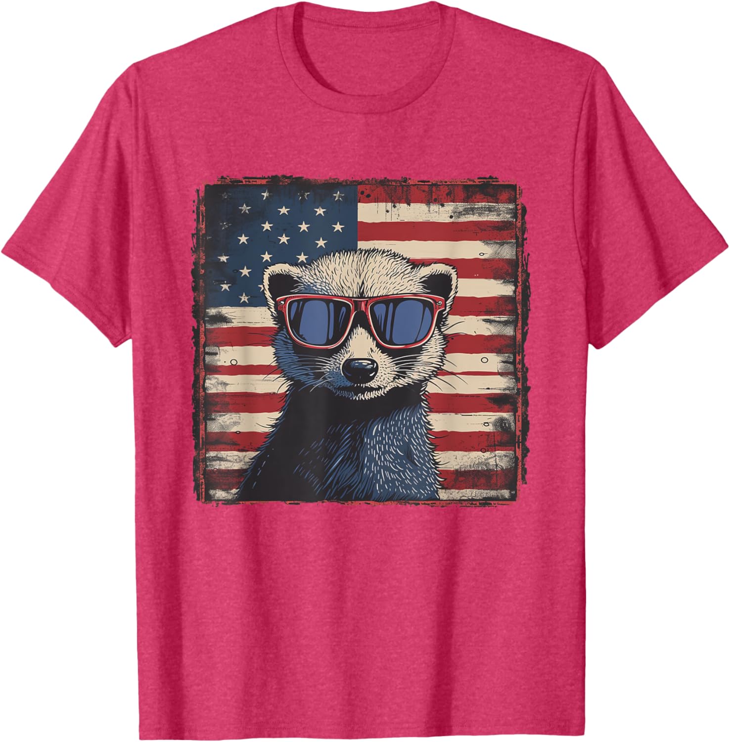 Patriotic Ferret USA Flag Shirt for 4th of July Fun Lovers - 24