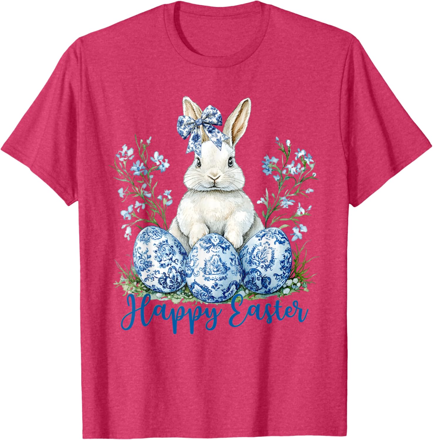 Happy Easter Bunny T-Shirt for Women and Kids Cute Egg Design - 8
