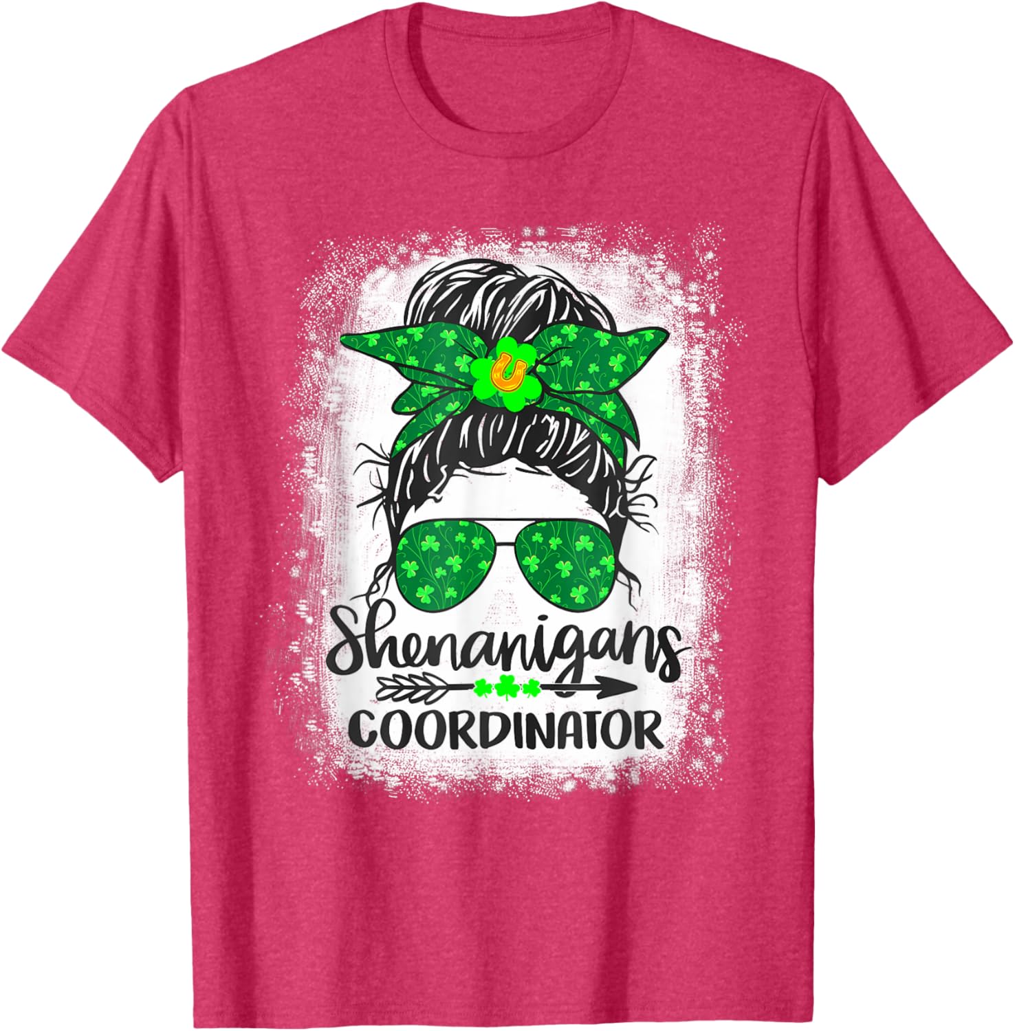 Shenanigans Coordinator Messy Bun St Patricks Day Women's T-Shirt - 13