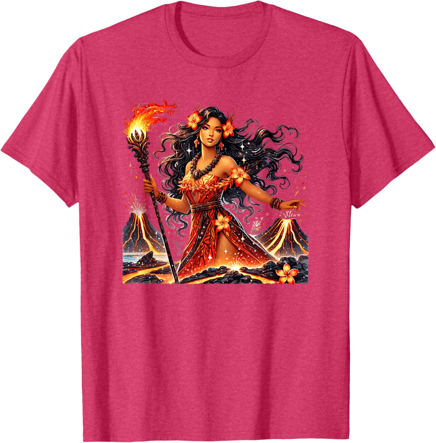 Hawaiian Goddess Pele Fire Transformation T-Shirt for Nature Lovers - 23