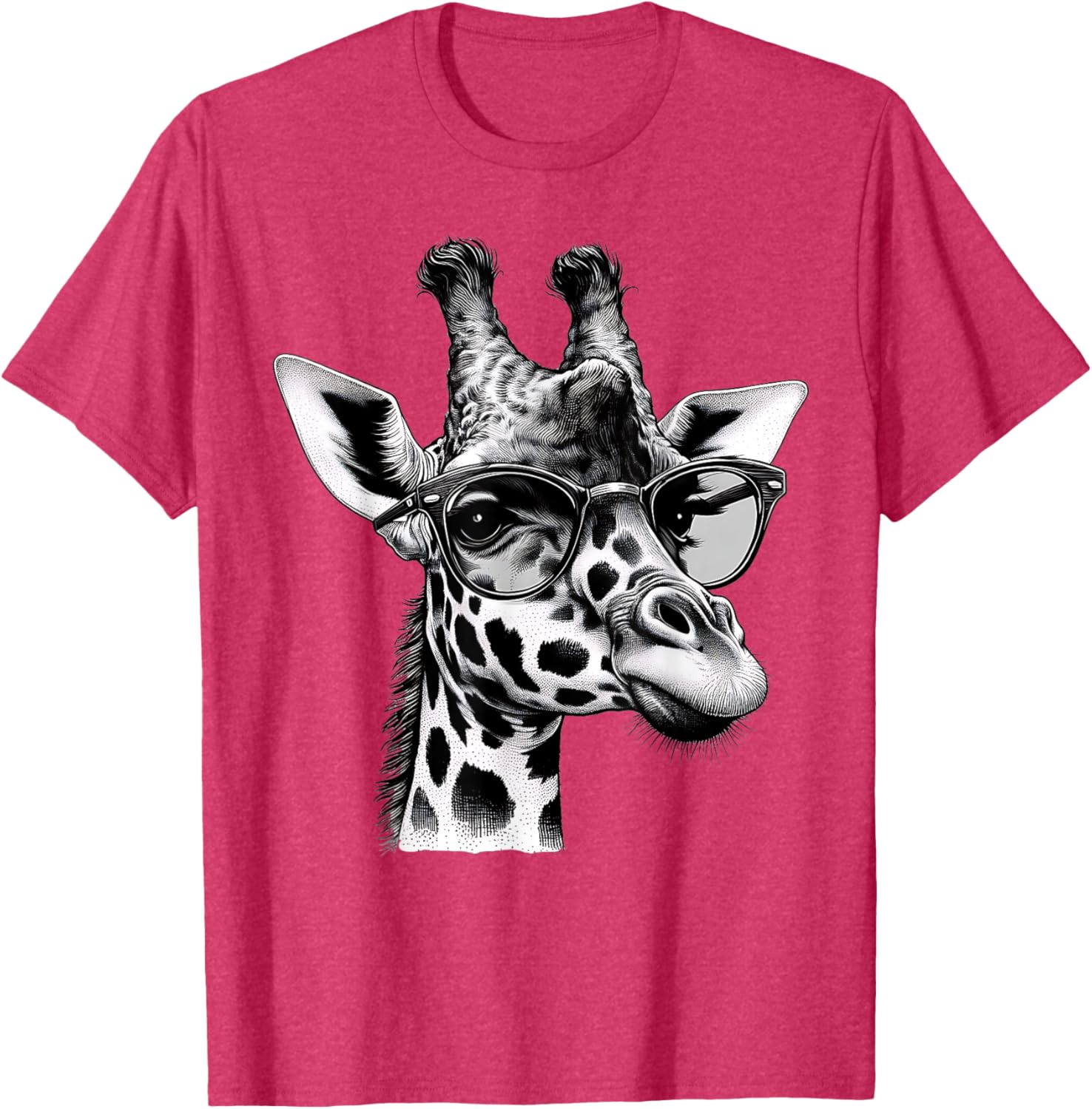 Cute Giraffe Glasses T-Shirt for Wildlife Animal Lovers and Enthusiasts - 8