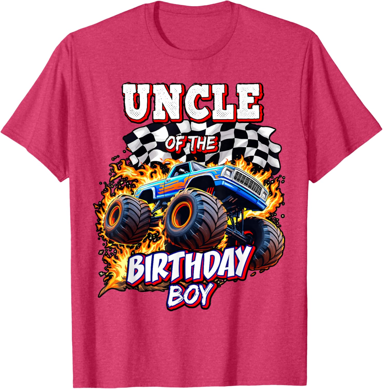 Uncle of the Birthday Boy Monster Truck Party T-Shirt for Fun Celebrations - 3