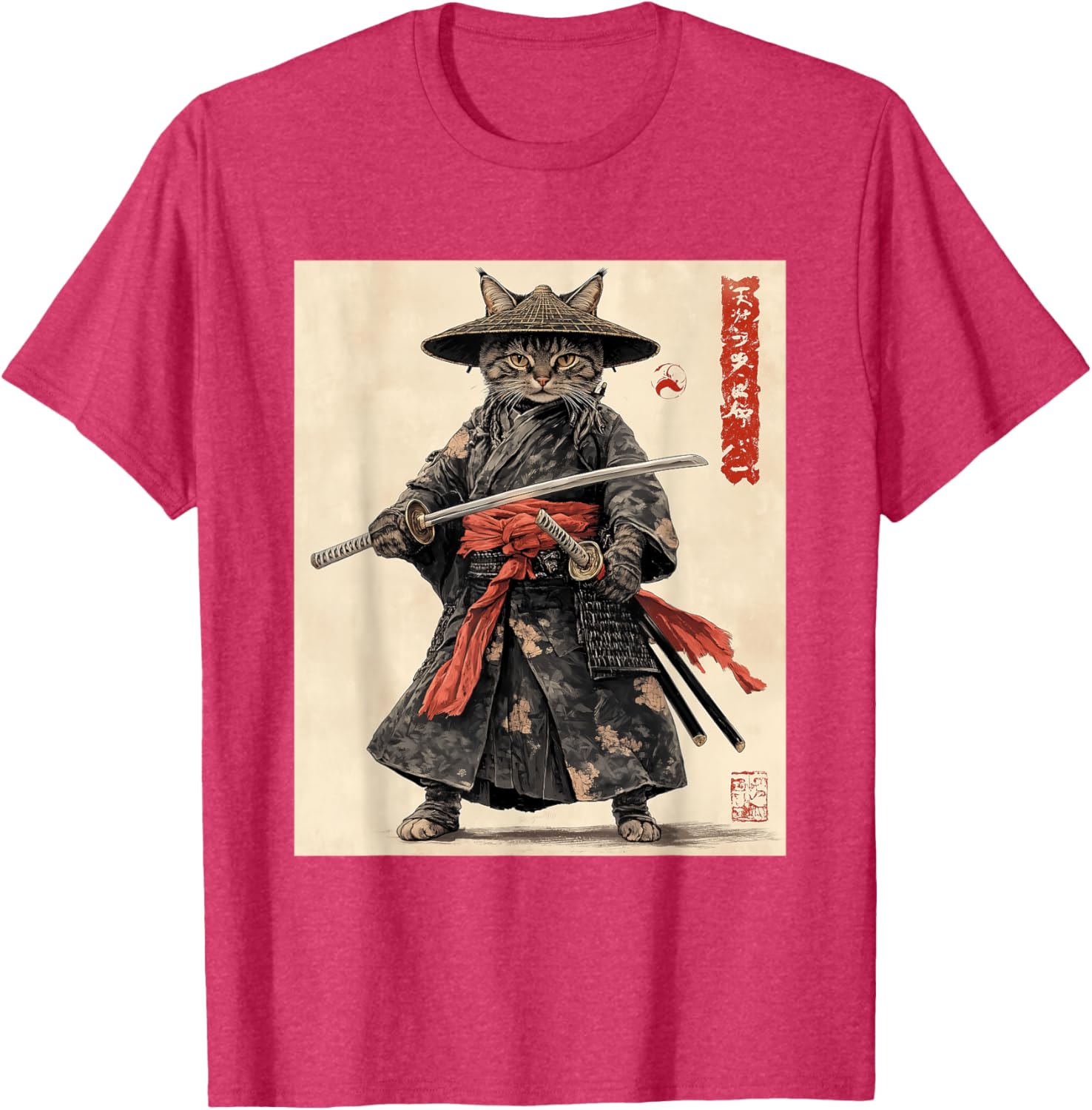Samurai Cat T-Shirt - Japanese Warrior Graphic Tee for Cat Lovers - 22