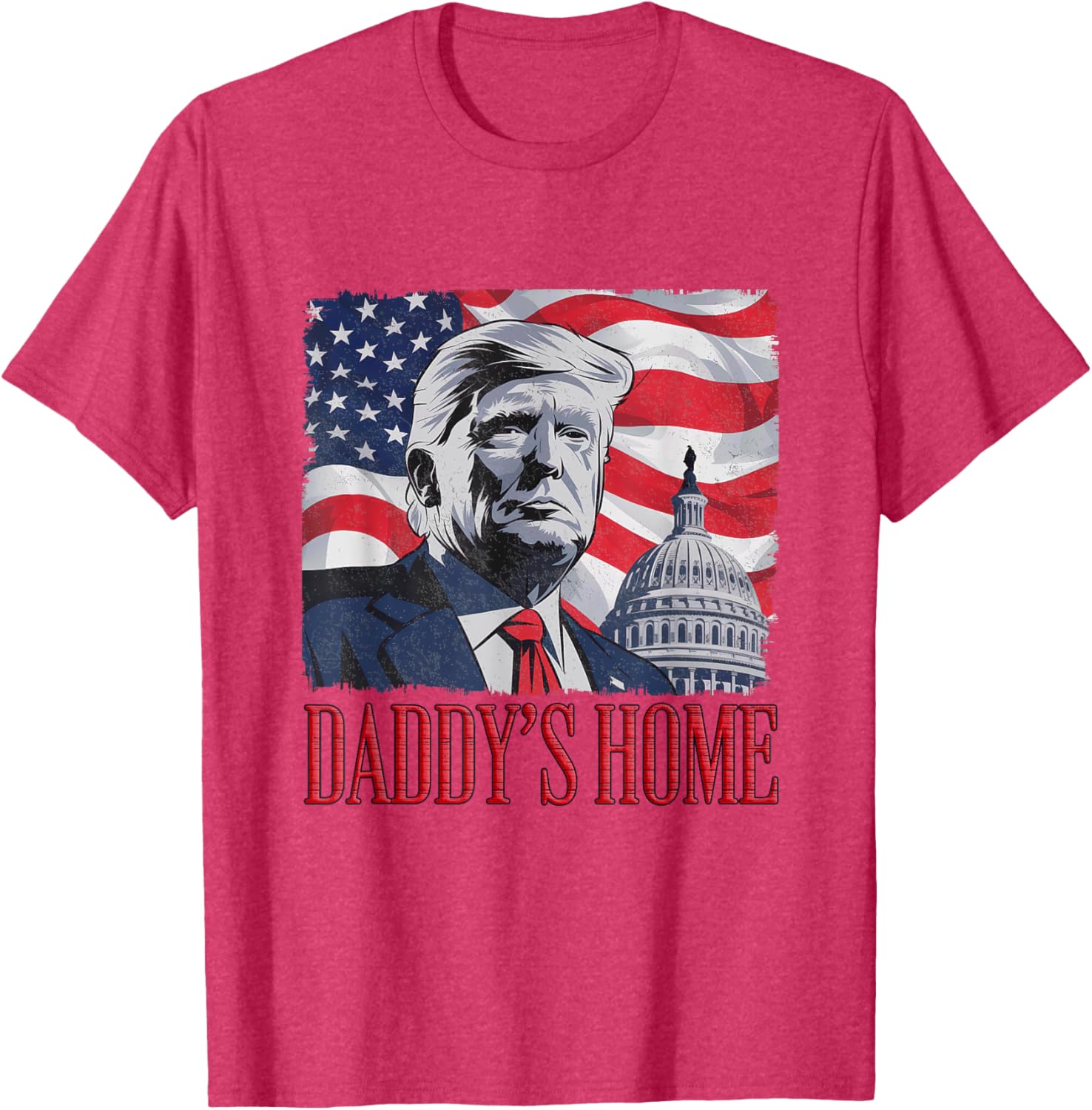 Daddy's Home Trump Tee - Unisex Black Cotton T-Shirt for Political Fans - 2