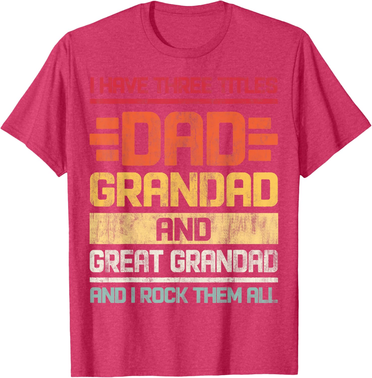 Dad Grandad Great Grandad Rocks T-Shirt for Family Humor and Fun - 20