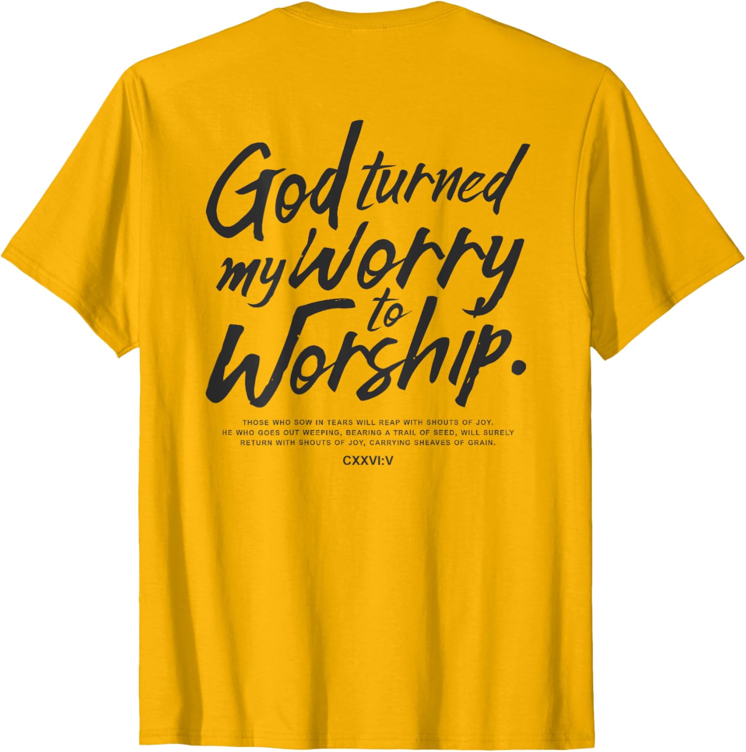 God Turned My Worry to Worship T-Shirt Inspirational Faith Apparel - 5