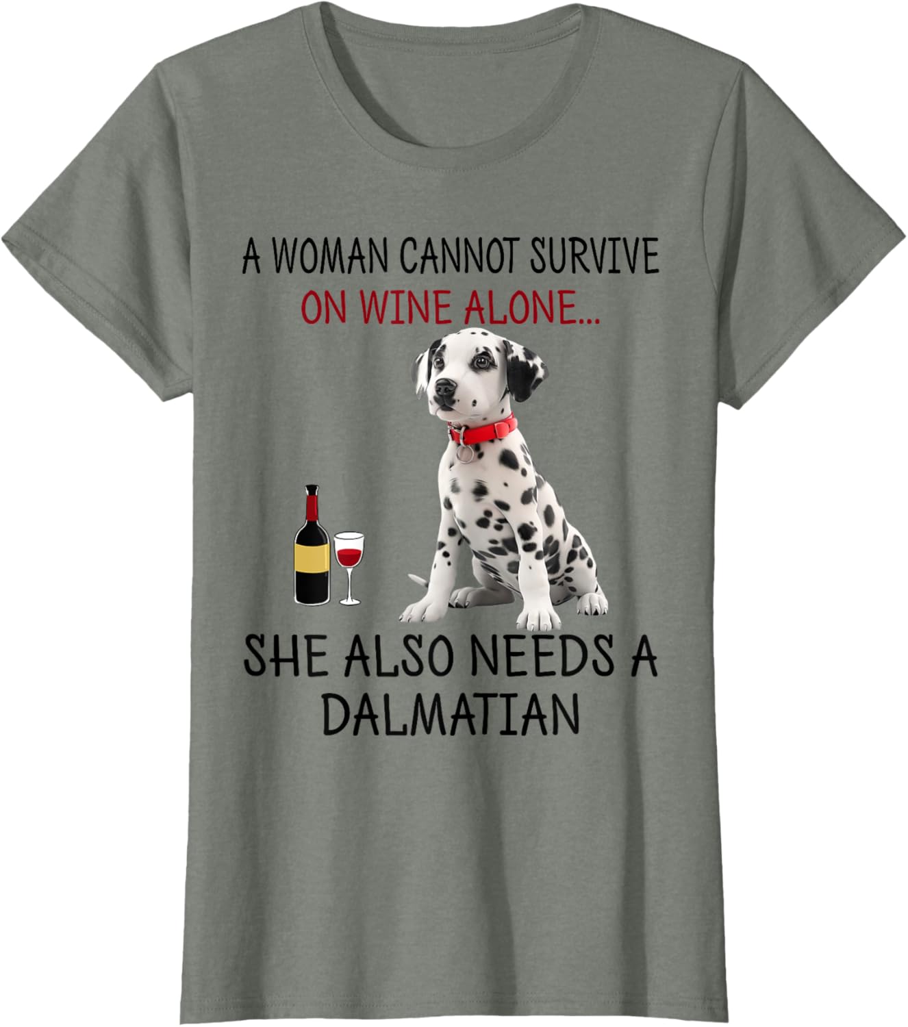 Funny Dalmatian Dog T-Shirt for Women Who Love Wine and Humor - 10