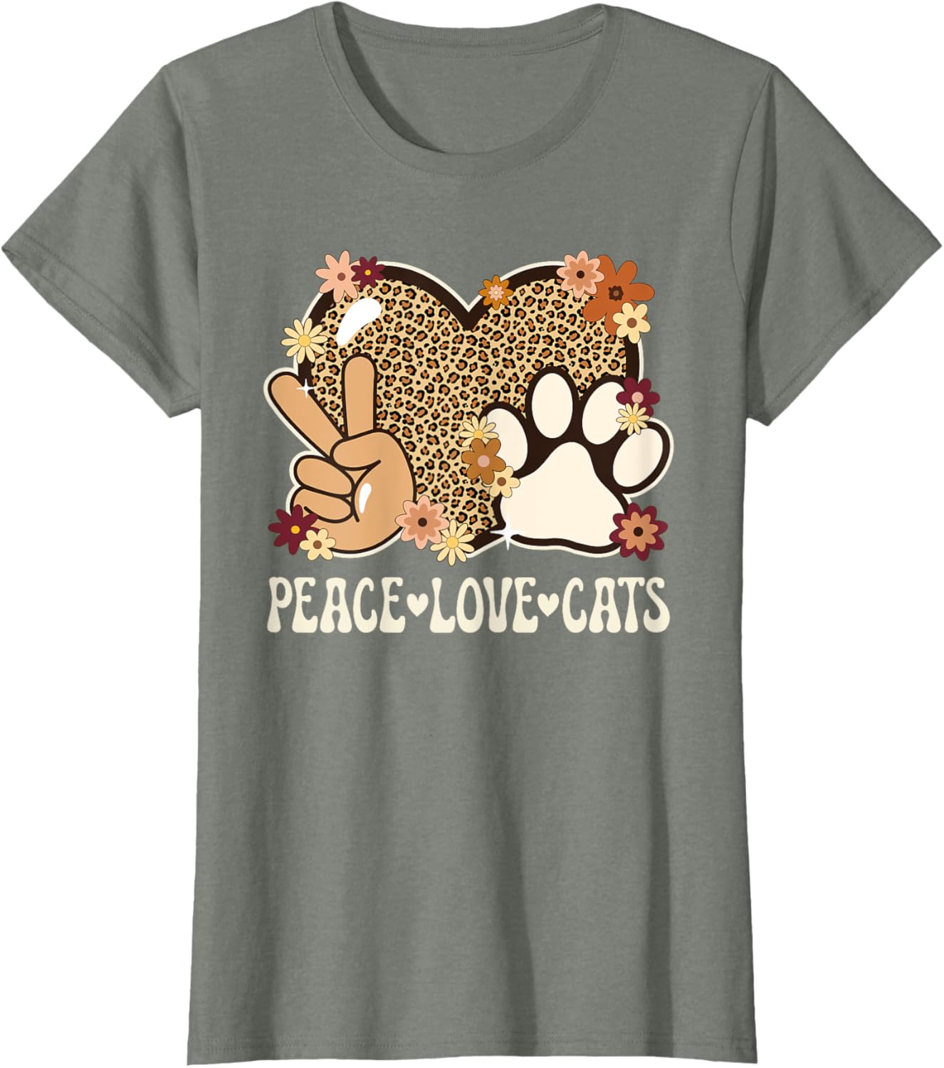 Cute Cat Lover T-Shirt with Leopard Print for Stylish Women - 18