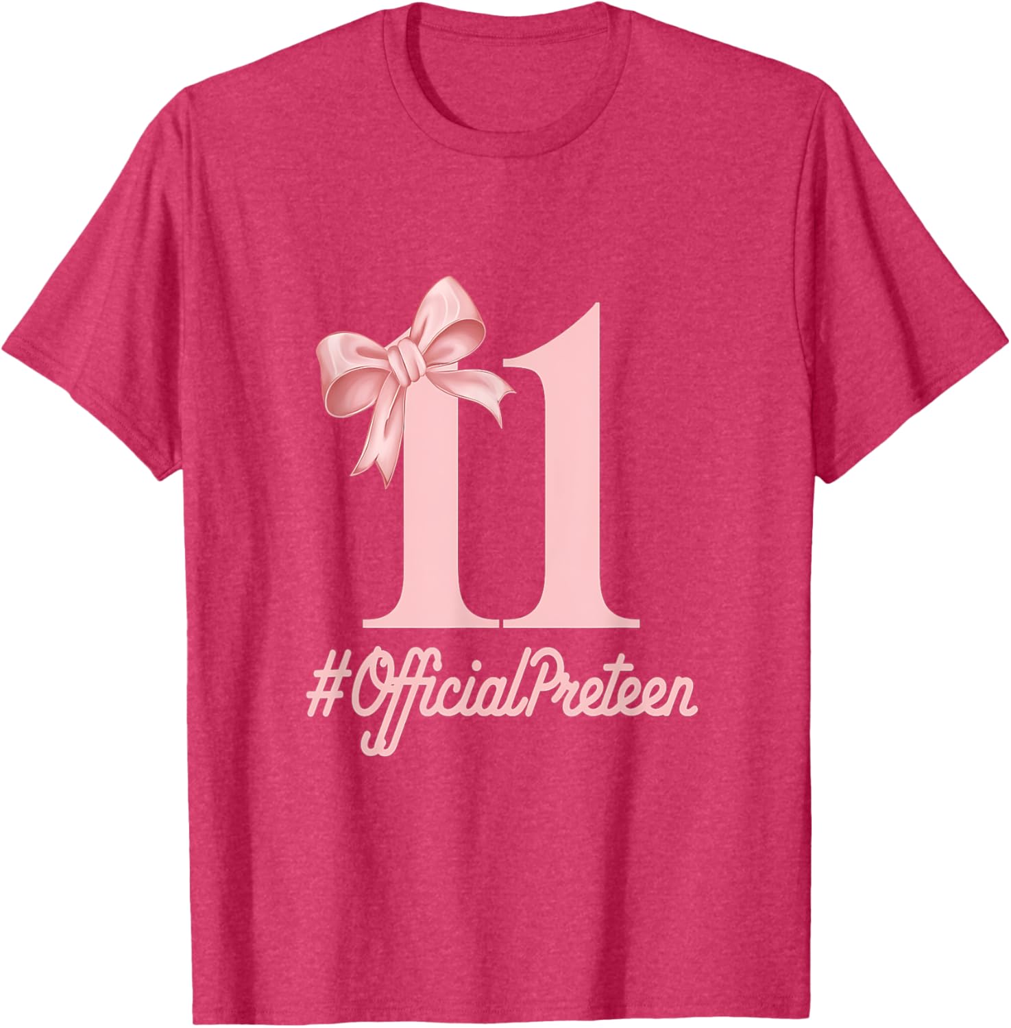 Stylish Pink Coquette Bow T-Shirt for 11 Year Old Birthday Girls - 4