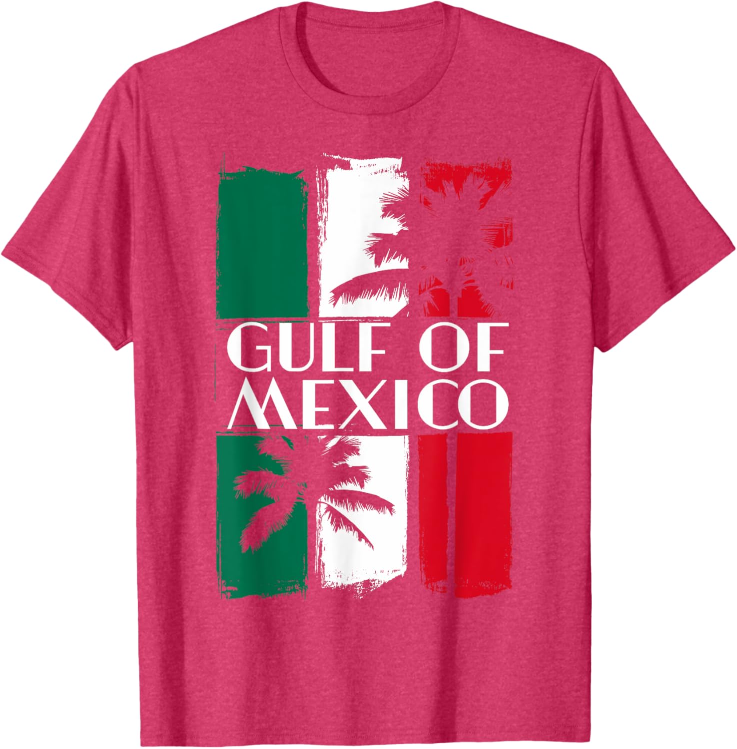 Gulf of Mexico T-Shirt with Mexican Flag Colors and Palm Trees - 9