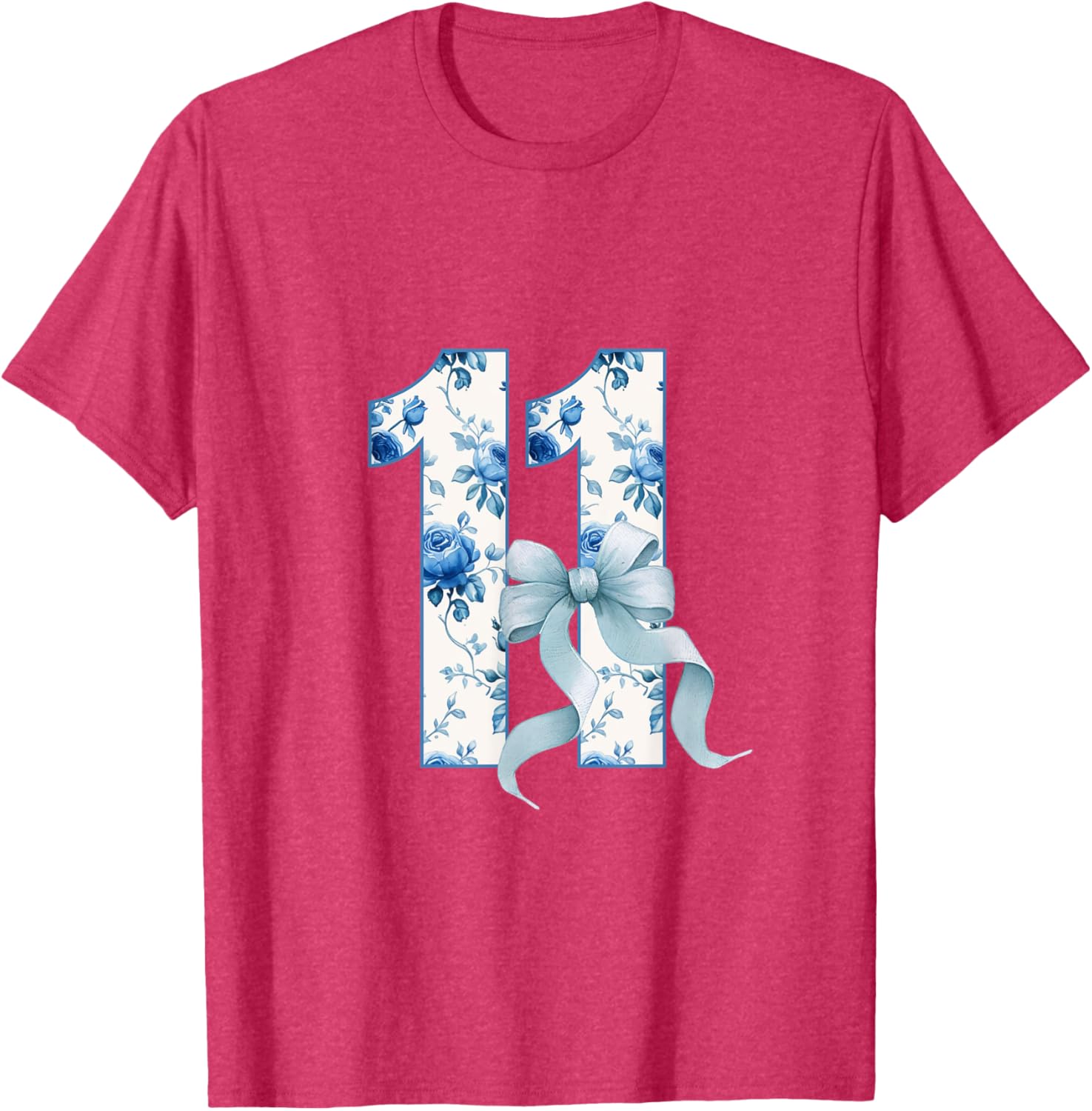 Adorable Birthday Girl Coquette Blue Bow T-Shirt for 11th Birthday Celebrations - 15