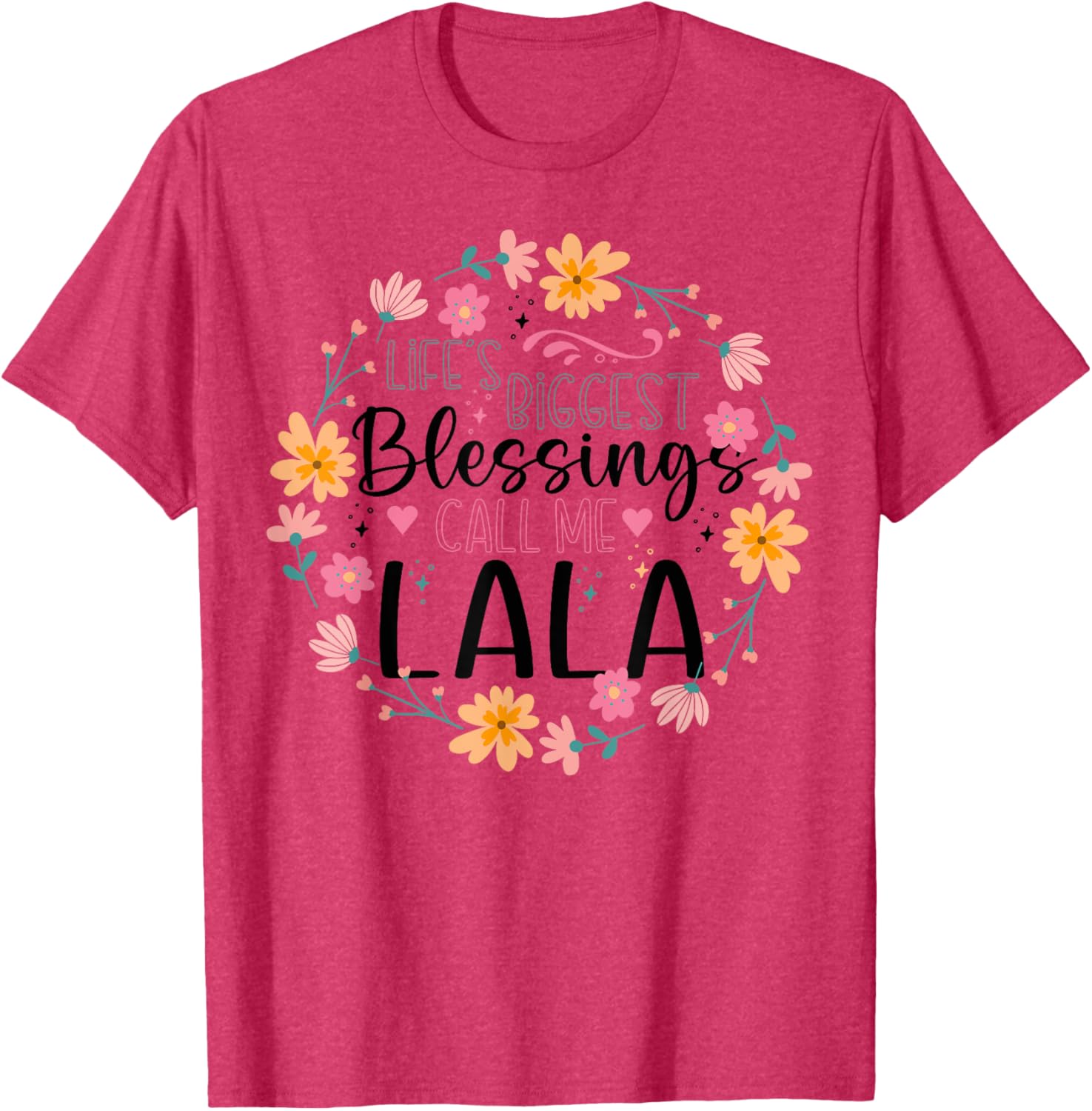 Life’s Greatest Blessings Call Me Lala Floral Grandma T-Shirt for Women - 18