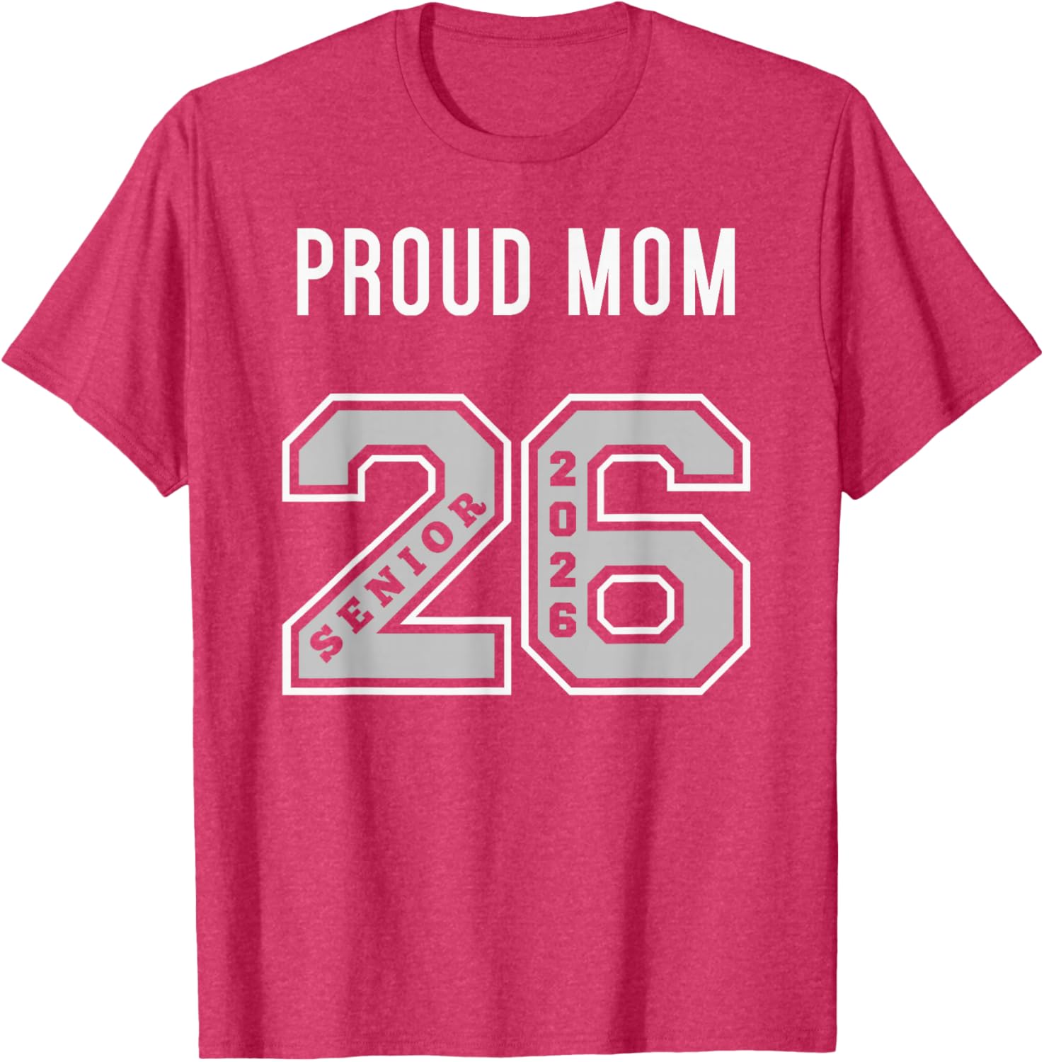 Proud Mom of 2026 Senior T-Shirt - Class of 26 Jersey for Moms - 3