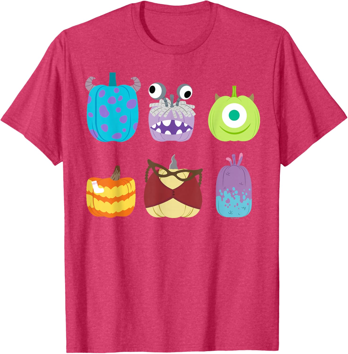 Disney Pixar Monsters Inc Halloween Pumpkin Grid T-Shirt for Kids and Adults - 8