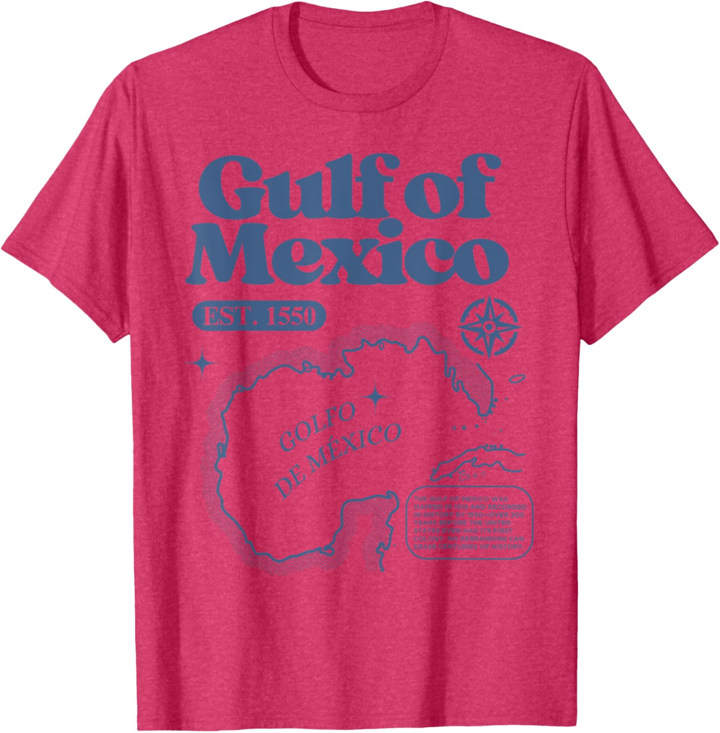 Vintage Gulf of Mexico 1550 Map T-Shirt for History Lovers - 10