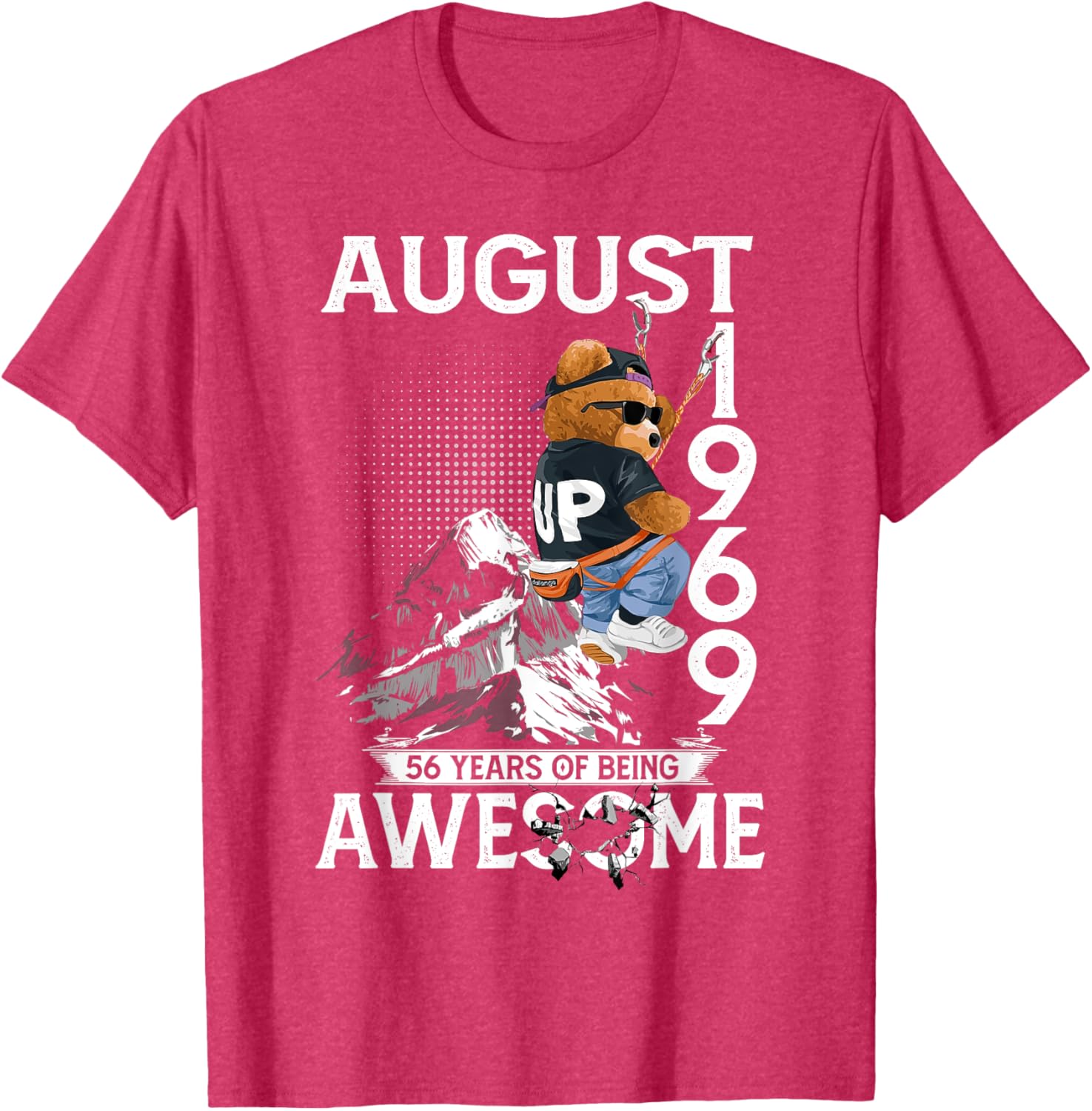 56th Birthday Bear Legends August 1969 T-Shirt for Men Gifts - 20
