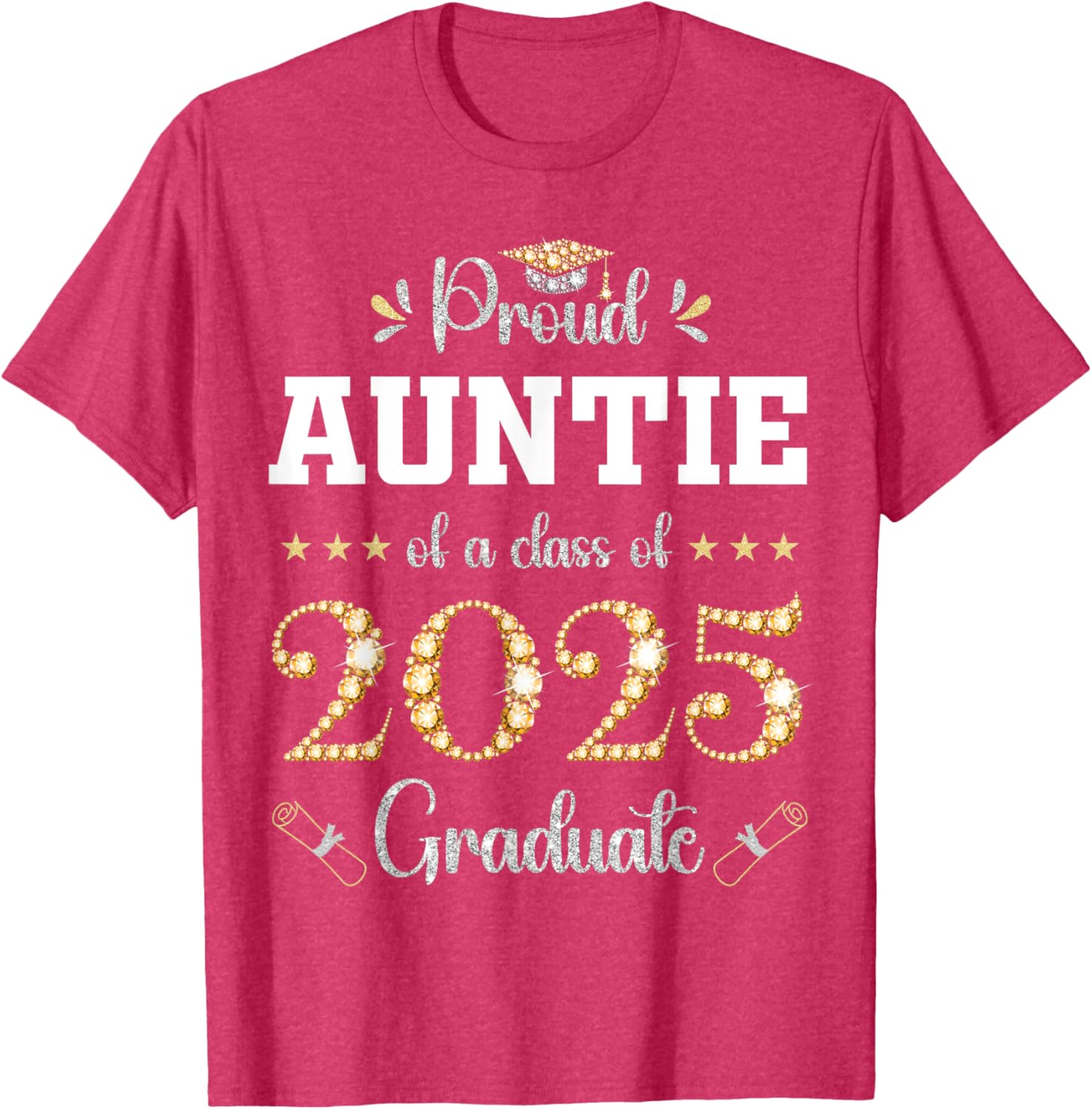 Proud Auntie of 2025 Graduate Graduation T-Shirt for Celebrating Achievements - 1