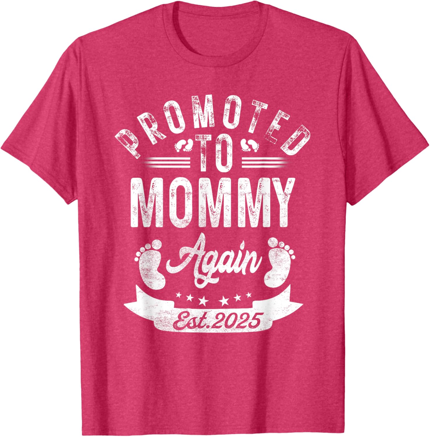 Promoted To Mommy Again EST 2025 Cute Pregnancy Announcement T-Shirt - 9