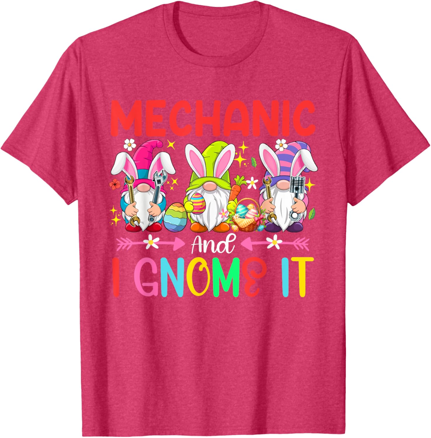Funny Mechanic and Gnomes Easter Job Team T-Shirt for Gnome Lovers - 23