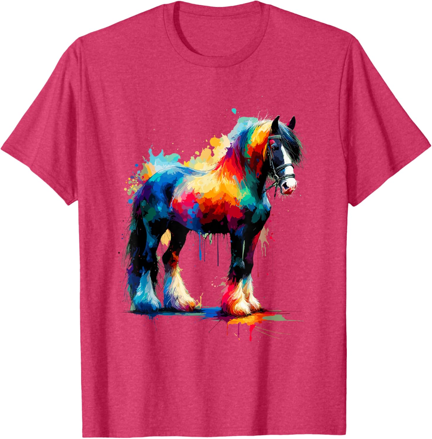 Splash Art Gypsy Vanner Horse T-Shirt for Equestrian Lovers - 23