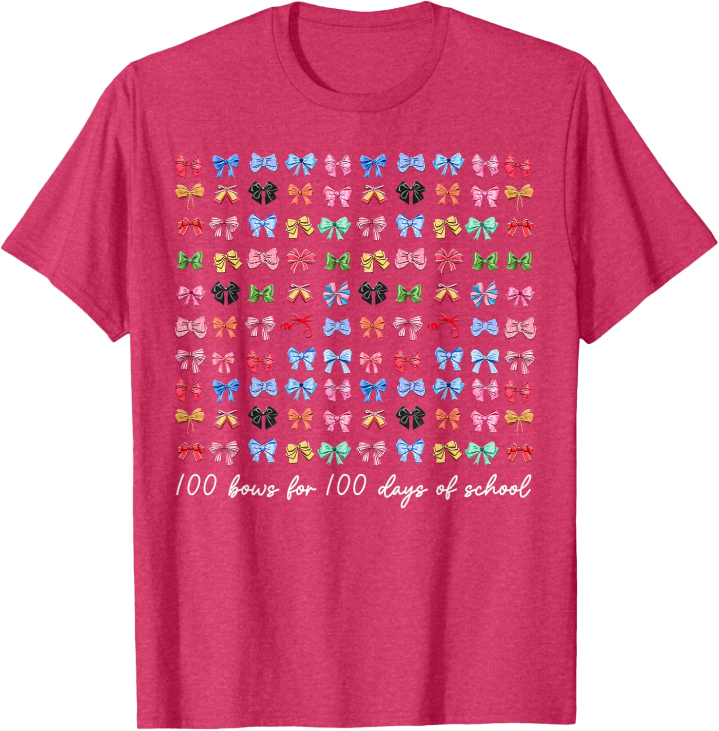 100 Bows For 100 Days Of School T-Shirt for Teachers and Kids - 23