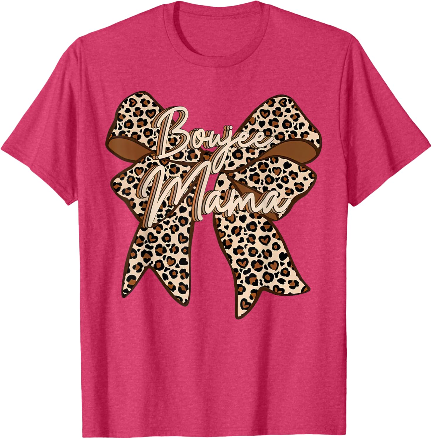 Boujee Mama Leopard Coquette Bow T-Shirt for Stylish Moms on Mother's Day - 28
