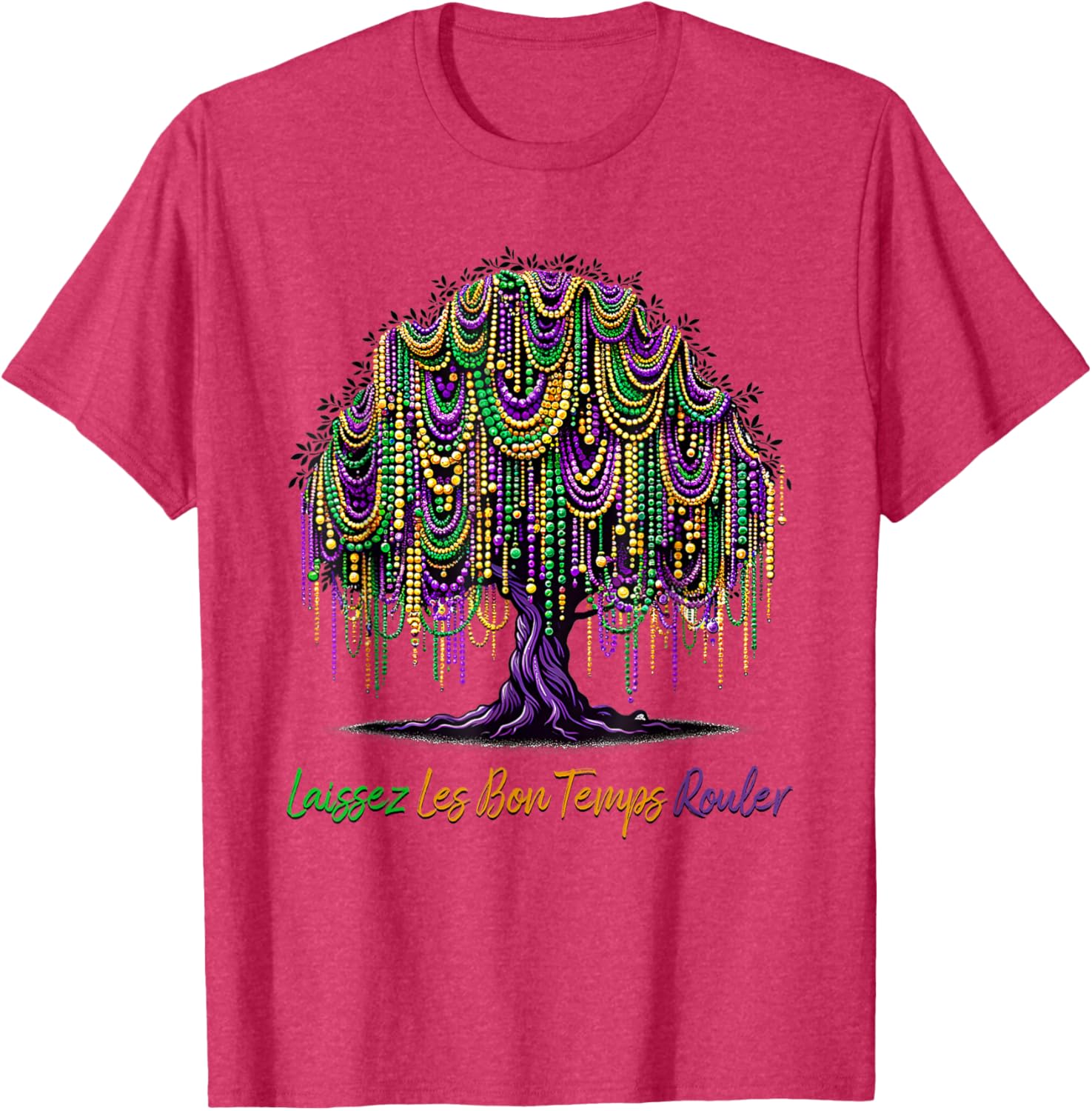 Laissez Les Bon Temps Rouler Mardi Gras Tree Beads T-Shirt for Festive Fun - 23