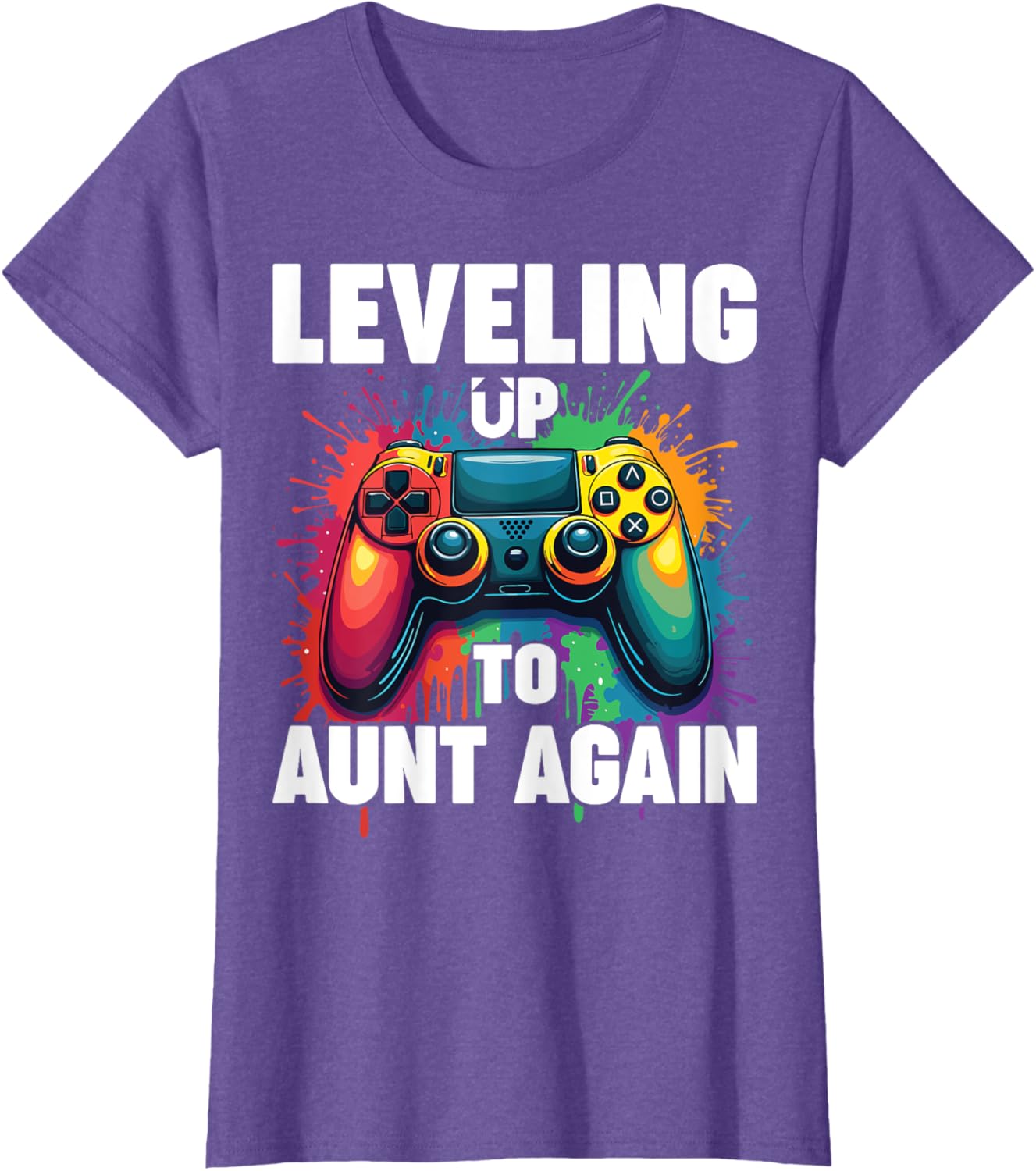 Promoted to Auntie Gender Reveal T-Shirt Leveling Up to Aunt Again - 6