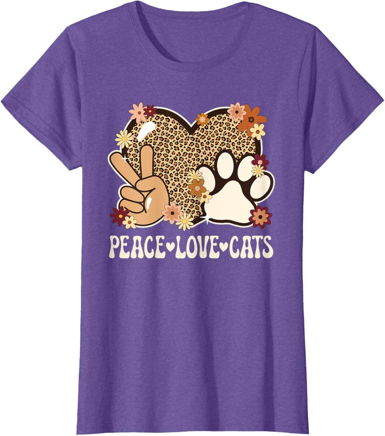 Cute Cat Lover T-Shirt with Leopard Print for Stylish Women - 14