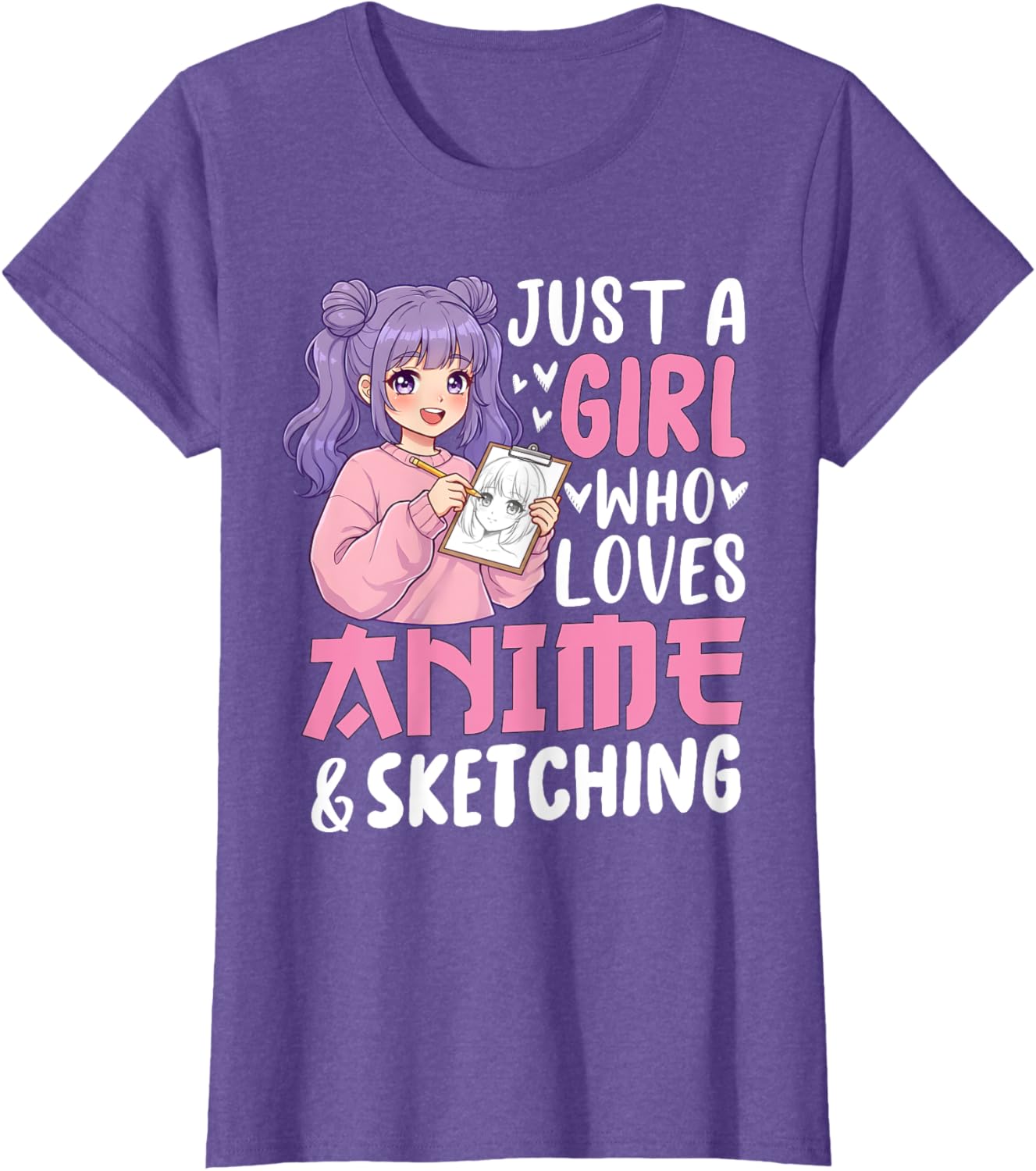 Cute Anime Lover Sketching T-Shirt for Girls - Perfect Gift Idea - 10