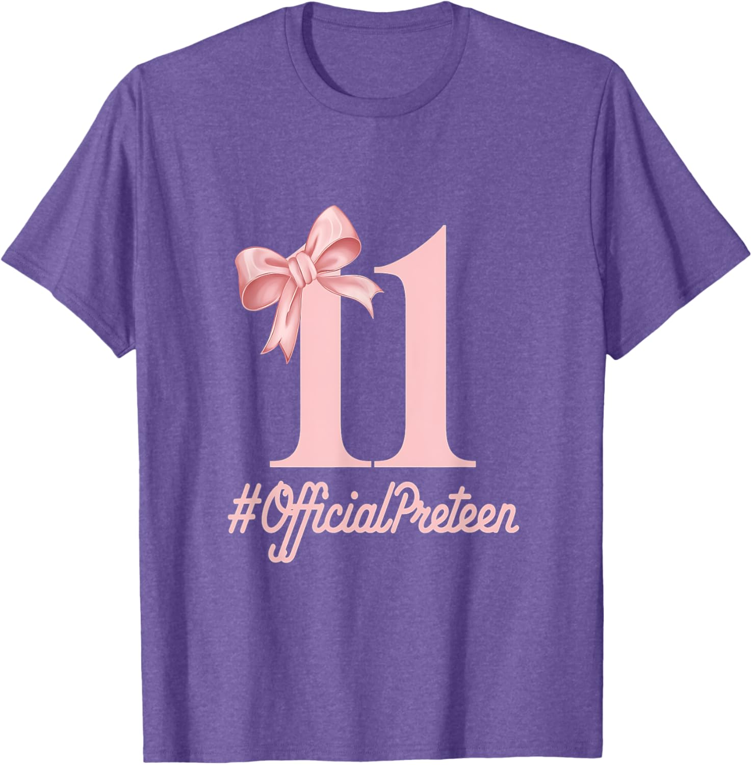 Stylish Pink Coquette Bow T-Shirt for 11 Year Old Birthday Girls - 12