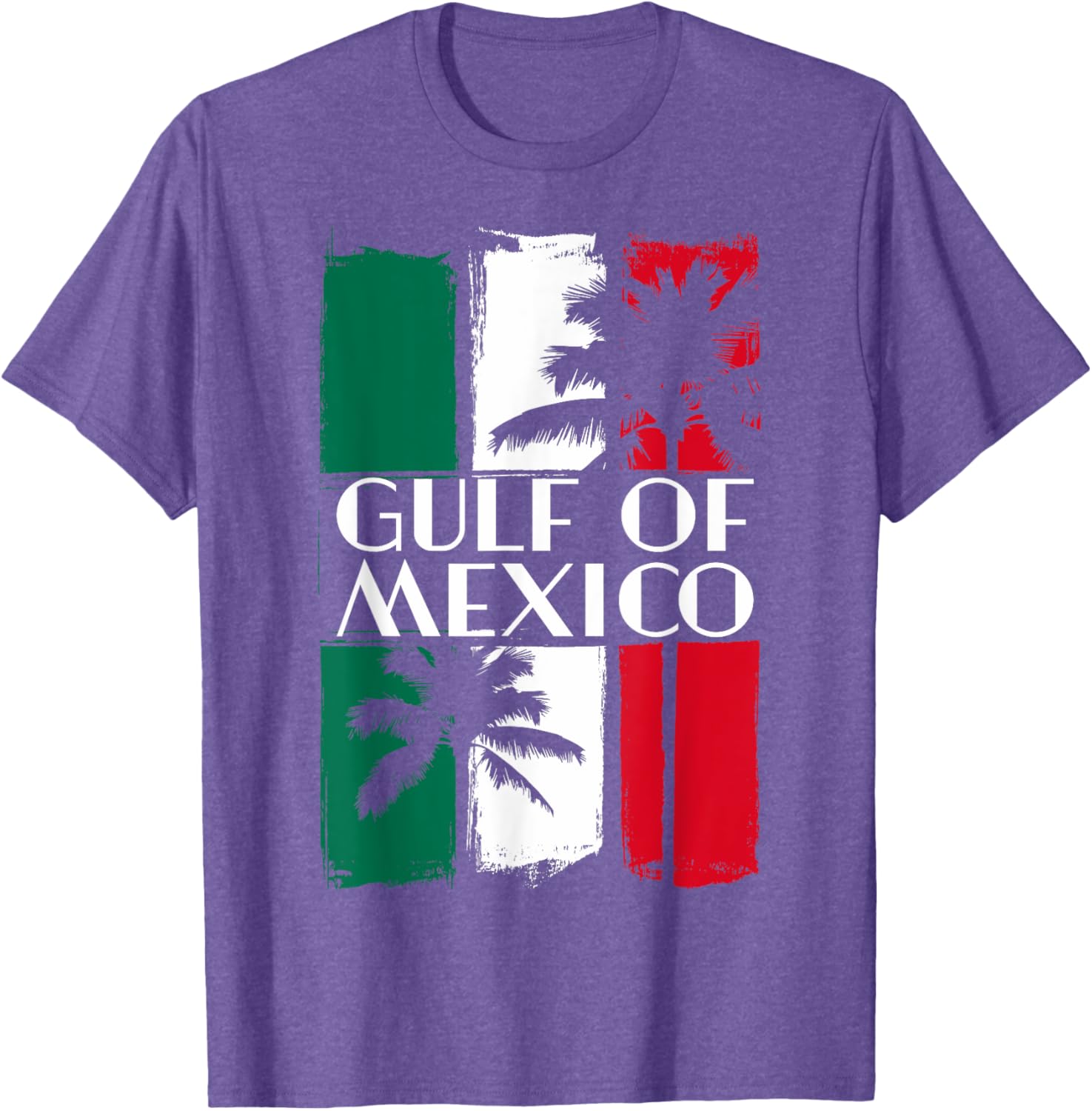 Gulf of Mexico T-Shirt with Mexican Flag Colors and Palm Trees - 19